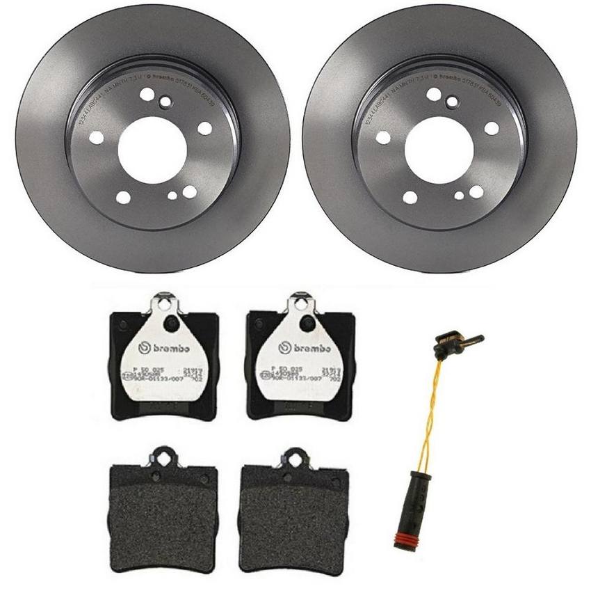 Mercedes Brembo Brakes Kit - Pads and Rotors Rear (278mm) (Low-Met) 004420172041 - Brembo 1539279KIT